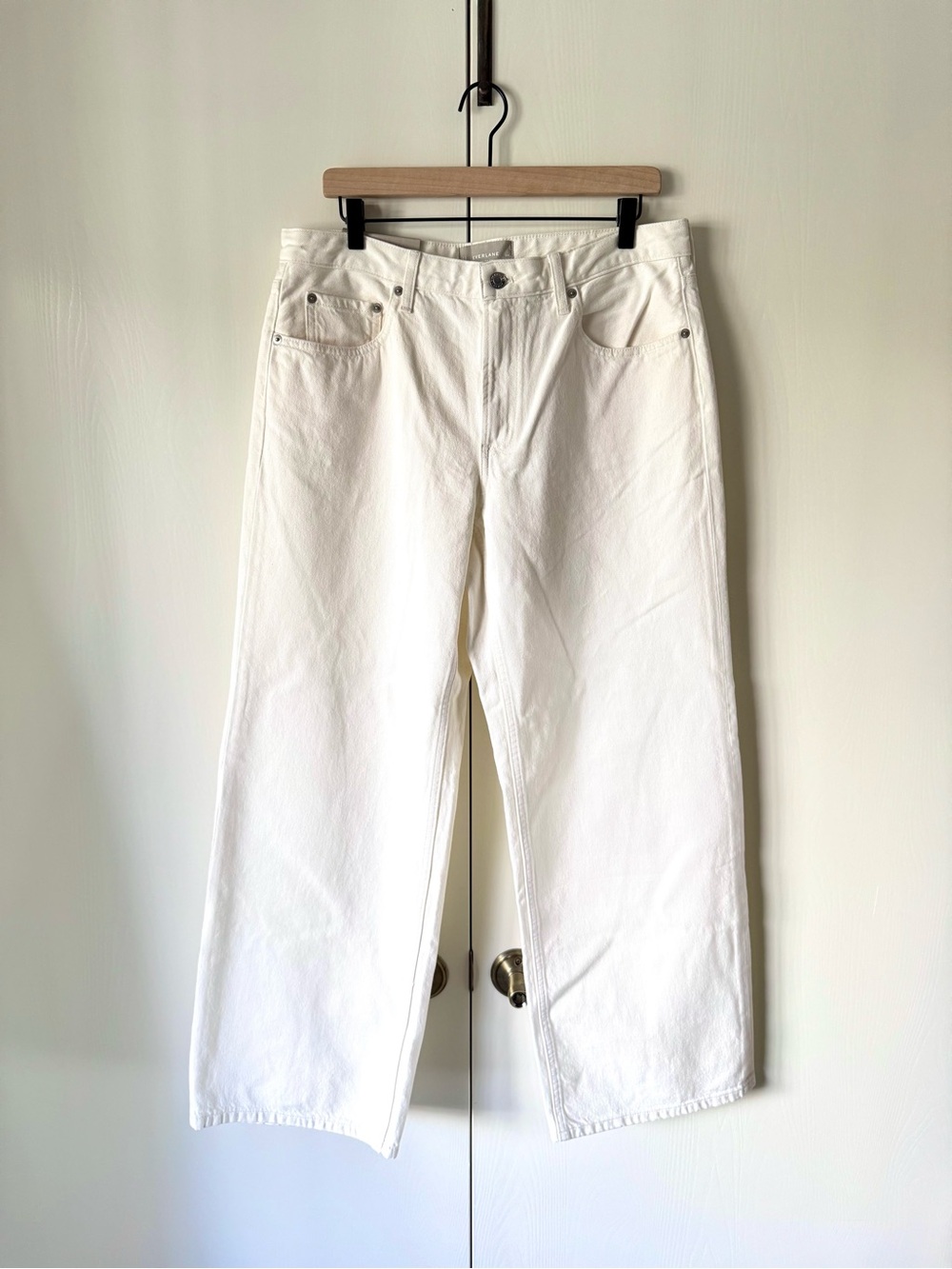 NWT Everlane The Mid-Way Wide Leg Jeans in Bone